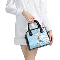 Personalized Uruguay Soccer Shoulder Handbag Cultural Dance Drums Sun Emblem Dynamic Flag