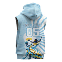 Personalized Uruguay Soccer Sleeveless Hoodie Cultural Dance Drums Sun Emblem Dynamic Flag