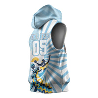 Personalized Uruguay Soccer Sleeveless Hoodie Cultural Dance Drums Sun Emblem Dynamic Flag