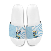 Personalized Uruguay Soccer Slide Sandals Cultural Dance Drums Sun Emblem Dynamic Flag