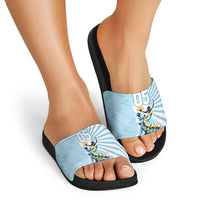 Personalized Uruguay Soccer Slide Sandals Cultural Dance Drums Sun Emblem Dynamic Flag