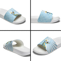 Personalized Uruguay Soccer Slide Sandals Cultural Dance Drums Sun Emblem Dynamic Flag
