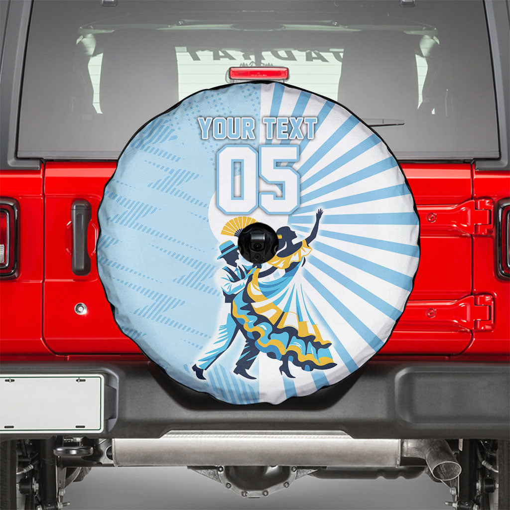 Personalized Uruguay Soccer Spare Tire Cover Cultural Dance Drums Sun Emblem Dynamic Flag