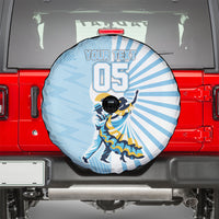 Personalized Uruguay Soccer Spare Tire Cover Cultural Dance Drums Sun Emblem Dynamic Flag