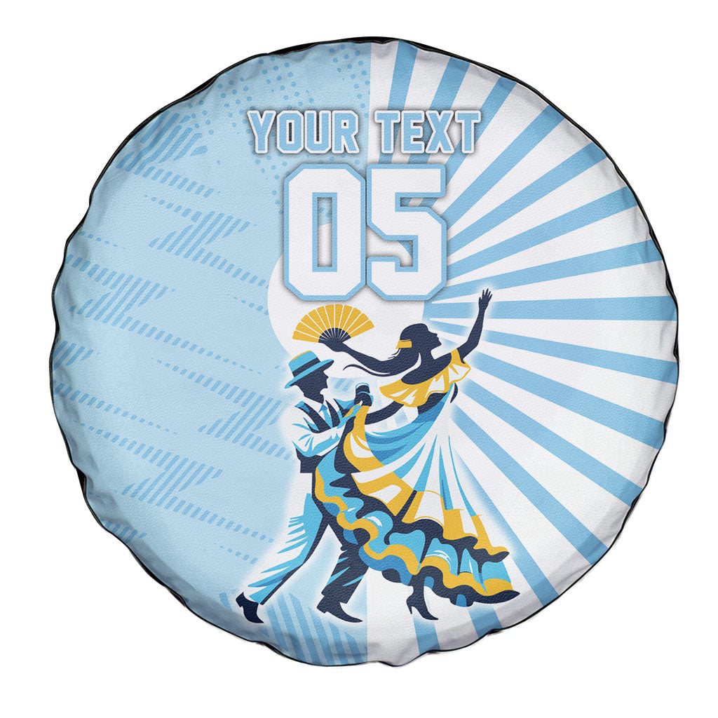 Personalized Uruguay Soccer Spare Tire Cover Cultural Dance Drums Sun Emblem Dynamic Flag