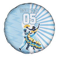 Personalized Uruguay Soccer Spare Tire Cover Cultural Dance Drums Sun Emblem Dynamic Flag