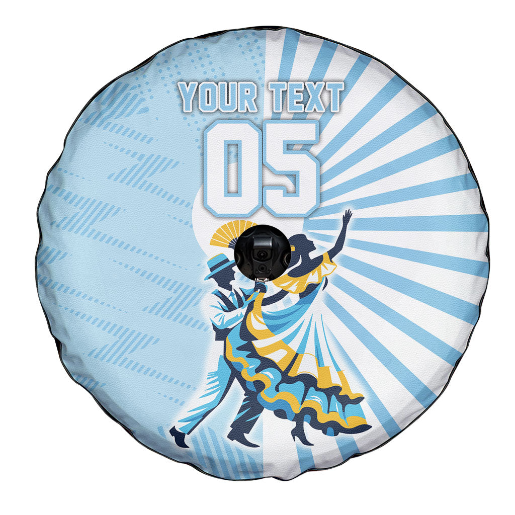 Personalized Uruguay Soccer Spare Tire Cover Cultural Dance Drums Sun Emblem Dynamic Flag