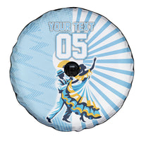 Personalized Uruguay Soccer Spare Tire Cover Cultural Dance Drums Sun Emblem Dynamic Flag