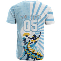 Personalized Uruguay Soccer T Shirt Cultural Dance Drums Sun Emblem Dynamic Flag