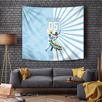 Personalized Uruguay Soccer Tapestry Cultural Dance Drums Sun Emblem Dynamic Flag