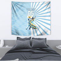 Personalized Uruguay Soccer Tapestry Cultural Dance Drums Sun Emblem Dynamic Flag