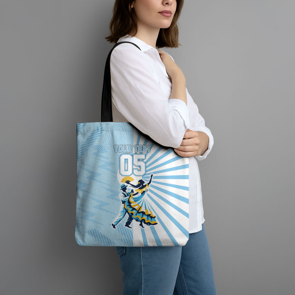 Personalized Uruguay Soccer Tote Bag Cultural Dance Drums Sun Emblem Dynamic Flag