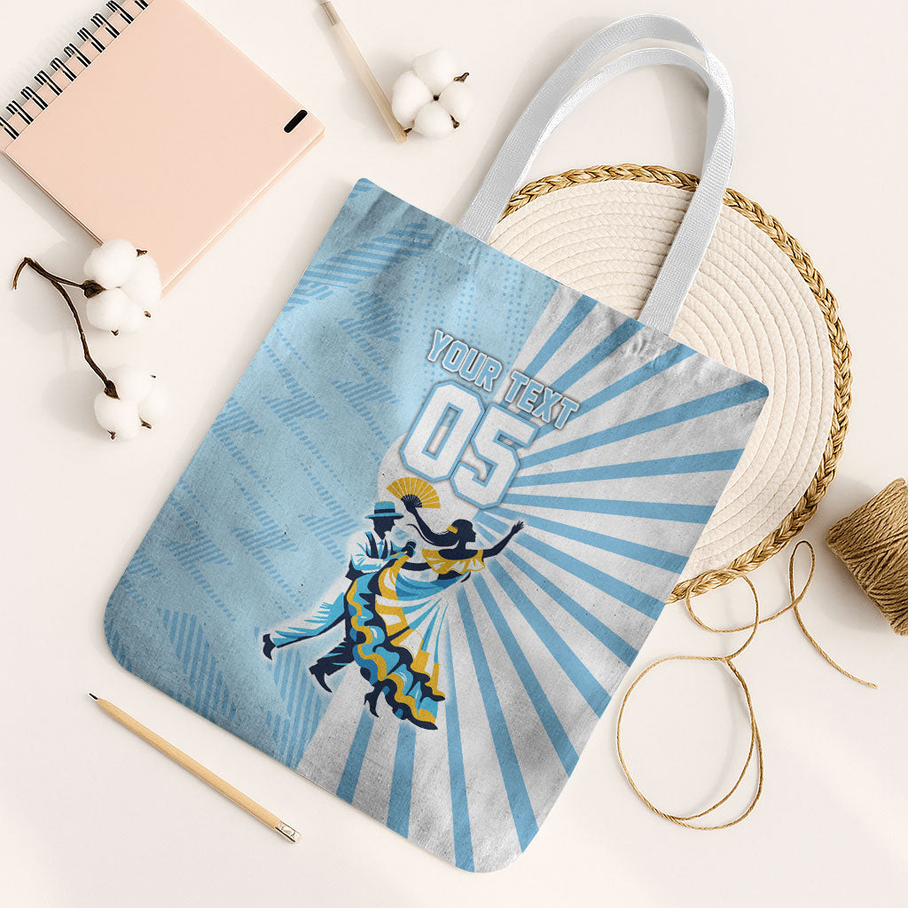 Personalized Uruguay Soccer Tote Bag Cultural Dance Drums Sun Emblem Dynamic Flag