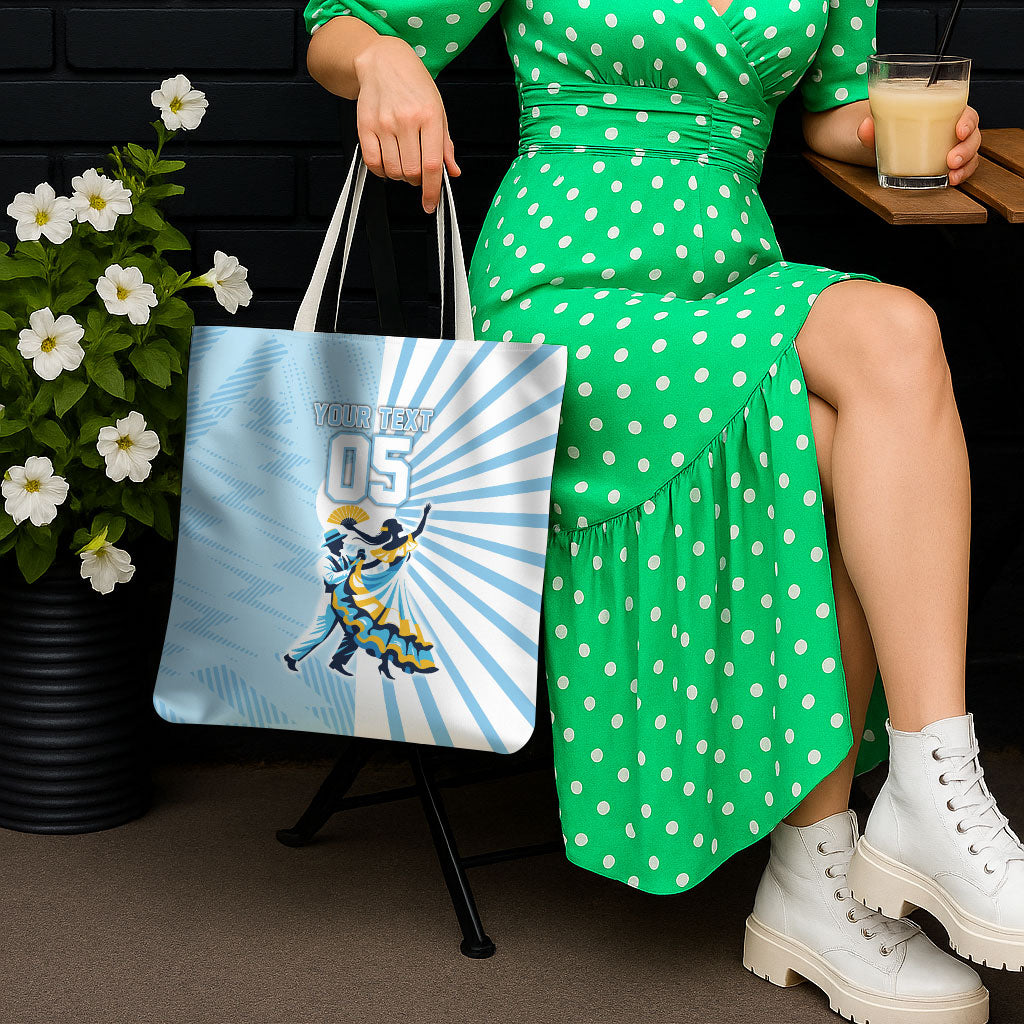 Personalized Uruguay Soccer Tote Bag Cultural Dance Drums Sun Emblem Dynamic Flag