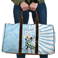 Personalized Uruguay Soccer Travel Bag Cultural Dance Drums Sun Emblem Dynamic Flag