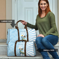 Personalized Uruguay Soccer Travel Bag Cultural Dance Drums Sun Emblem Dynamic Flag