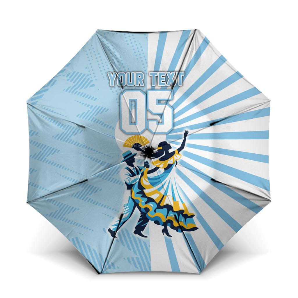 Personalized Uruguay Soccer Umbrella Cultural Dance Drums Sun Emblem Dynamic Flag