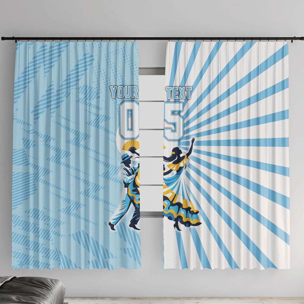 Personalized Uruguay Soccer Window Curtain Cultural Dance Drums Sun Emblem Dynamic Flag