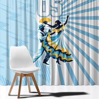 Personalized Uruguay Soccer Window Curtain Cultural Dance Drums Sun Emblem Dynamic Flag