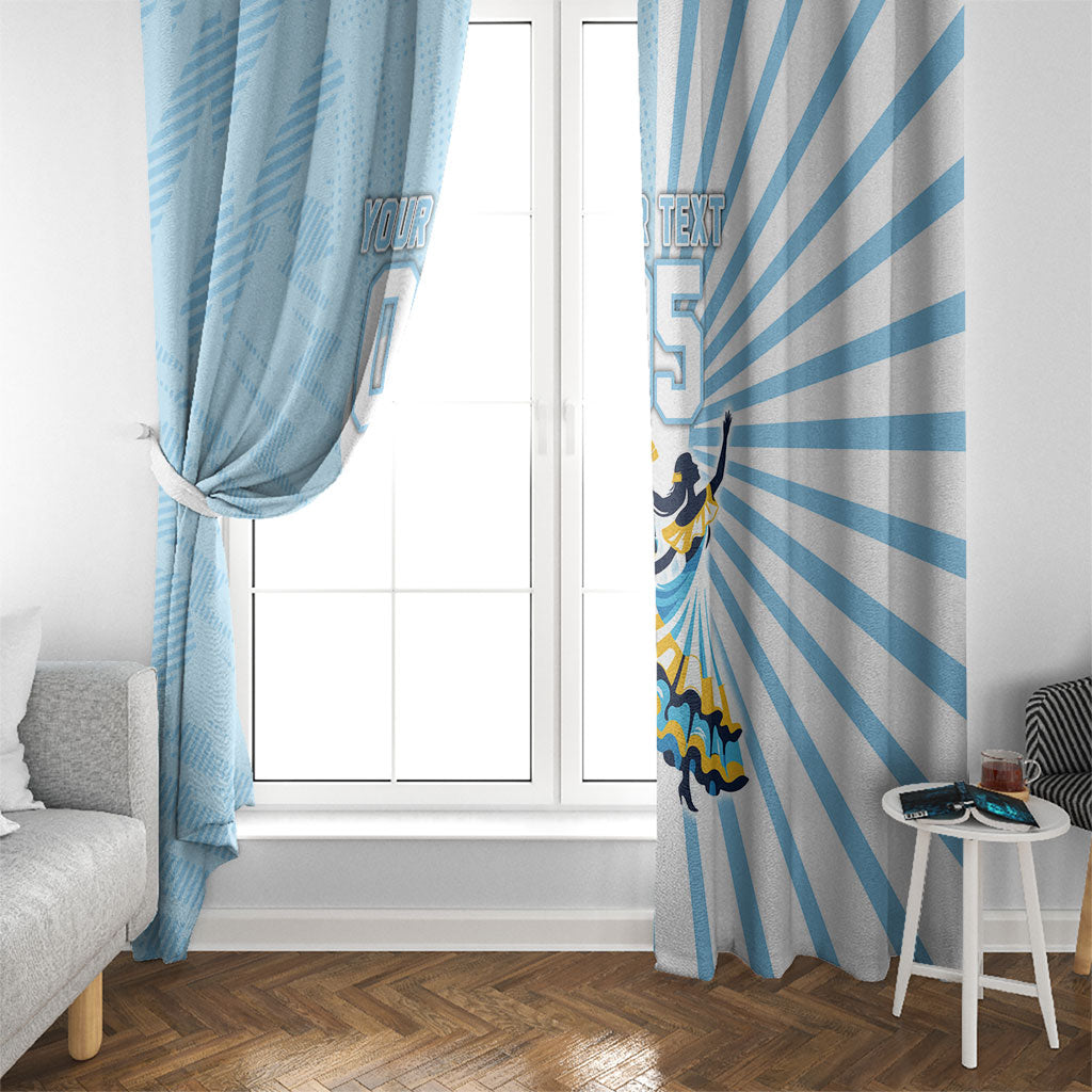 Personalized Uruguay Soccer Window Curtain Cultural Dance Drums Sun Emblem Dynamic Flag