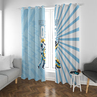 Personalized Uruguay Soccer Window Curtain Cultural Dance Drums Sun Emblem Dynamic Flag