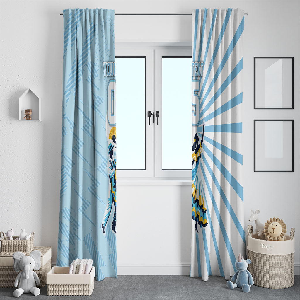 Personalized Uruguay Soccer Window Curtain Cultural Dance Drums Sun Emblem Dynamic Flag