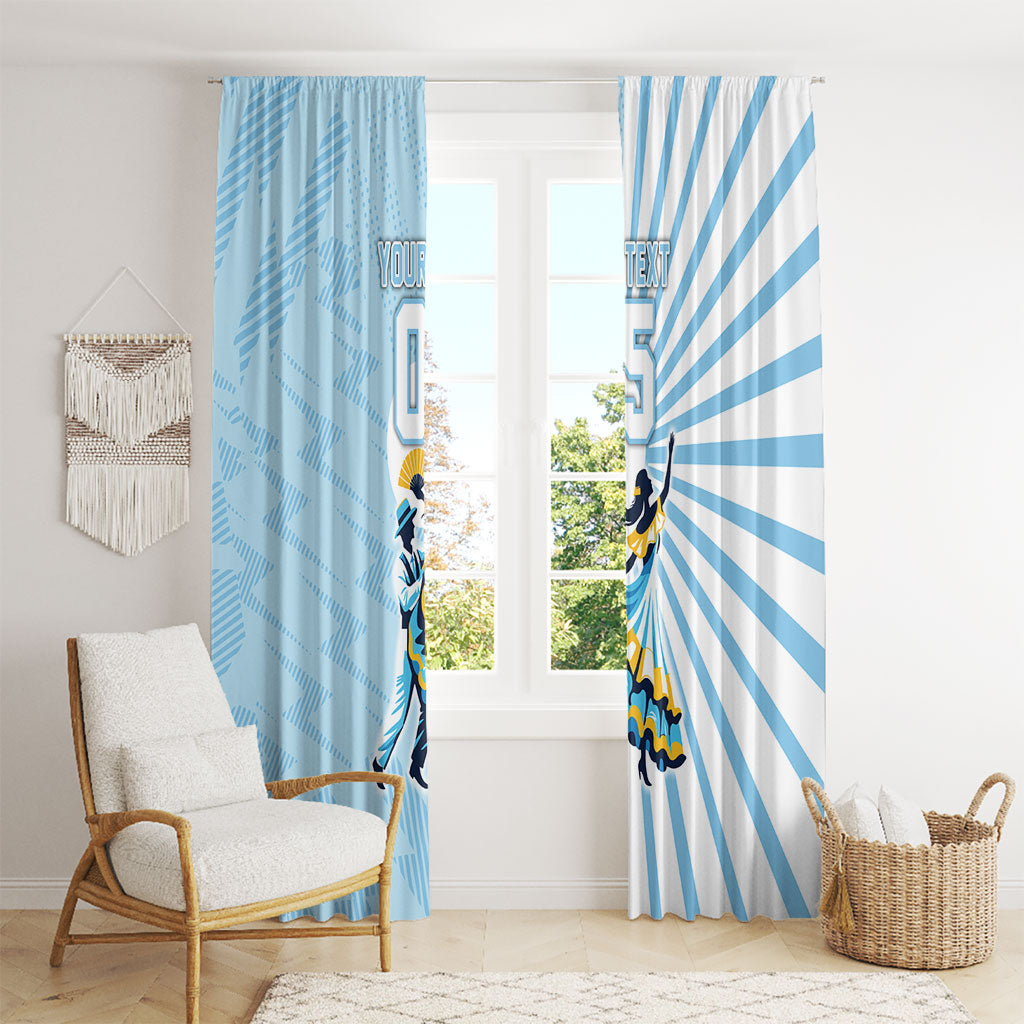 Personalized Uruguay Soccer Window Curtain Cultural Dance Drums Sun Emblem Dynamic Flag