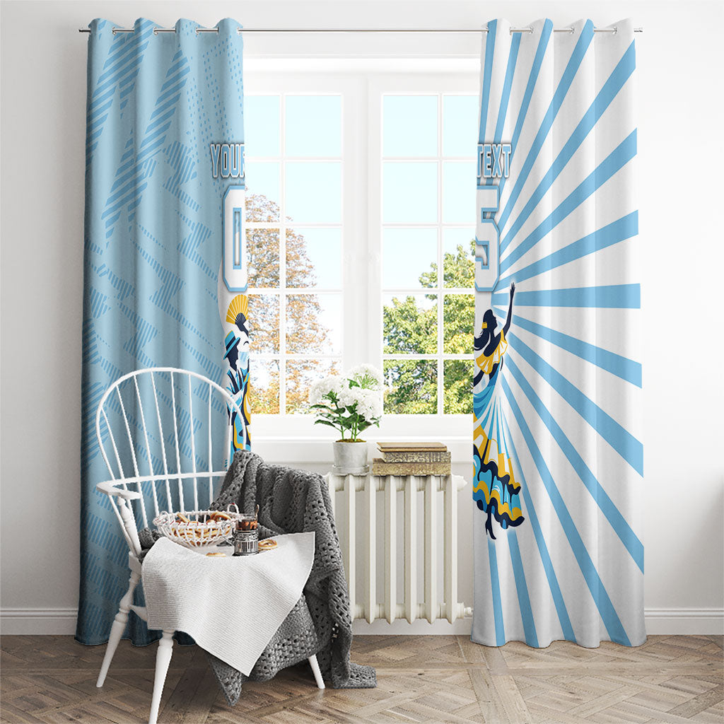 Personalized Uruguay Soccer Window Curtain Cultural Dance Drums Sun Emblem Dynamic Flag