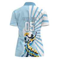 Personalized Uruguay Soccer Women Polo Shirt Cultural Dance Drums Sun Emblem Dynamic Flag