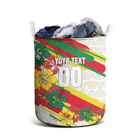 Personalized Ghana Football Laundry Basket Soccer Player Kick - Floral Hibiscus