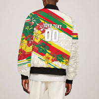 Personalized Ghana Football Bomber Jacket Soccer Player Kick - Floral Hibiscus