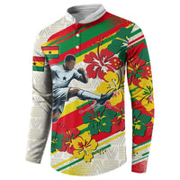 Personalized Ghana Football Button Sweatshirt Soccer Player Kick - Floral Hibiscus