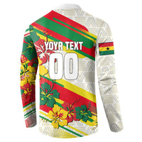 Personalized Ghana Football Button Sweatshirt Soccer Player Kick - Floral Hibiscus