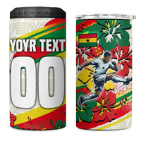 Personalized Ghana Football 4 in 1 Can Cooler Tumbler Soccer Player Kick - Floral Hibiscus