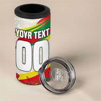 Personalized Ghana Football 4 in 1 Can Cooler Tumbler Soccer Player Kick - Floral Hibiscus