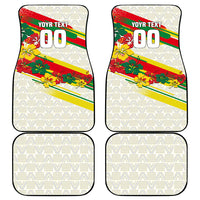 Personalized Ghana Football Car Mats Soccer Player Kick - Floral Hibiscus