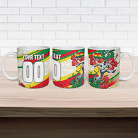 Personalized Ghana Football Ceramic Mug Soccer Player Kick - Floral Hibiscus