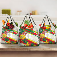 Personalized Ghana Football Grocery Bag Soccer Player Kick - Floral Hibiscus