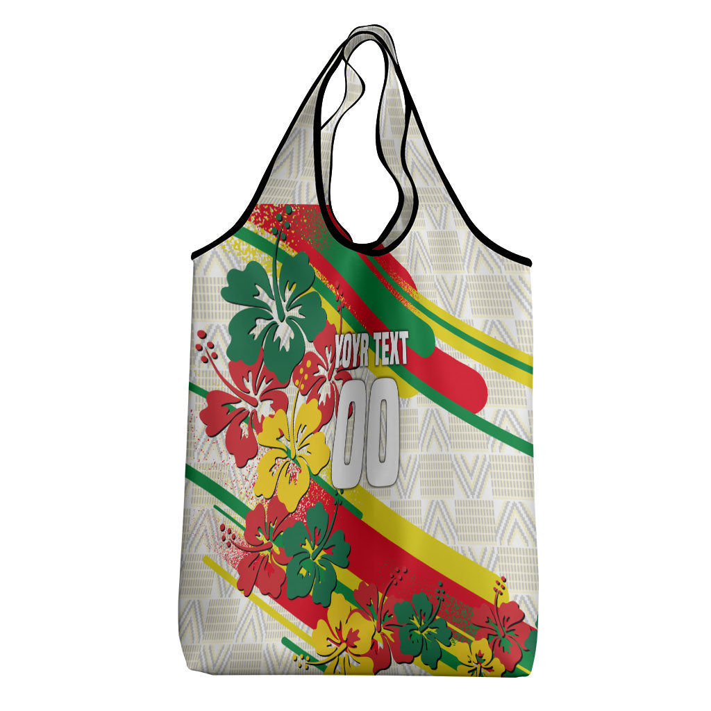 Personalized Ghana Football Grocery Bag Soccer Player Kick - Floral Hibiscus