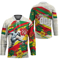 Personalized Ghana Football Hockey Jersey Soccer Player Kick - Floral Hibiscus