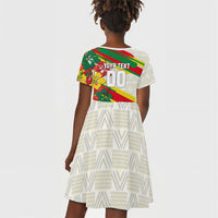 Personalized Ghana Football Kid Short Sleeve Dress Soccer Player Kick - Floral Hibiscus