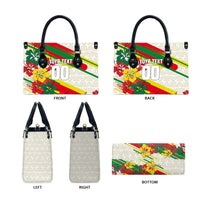 Personalized Ghana Football Leather Bag Soccer Player Kick - Floral Hibiscus