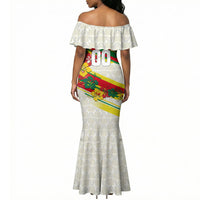Personalized Ghana Football Mermaid Dress Soccer Player Kick - Floral Hibiscus