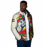 Personalized Ghana Football Padded Jacket Soccer Player Kick - Floral Hibiscus