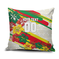 Personalized Ghana Football Pillow Cover Soccer Player Kick - Floral Hibiscus