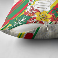 Personalized Ghana Football Pillow Cover Soccer Player Kick - Floral Hibiscus