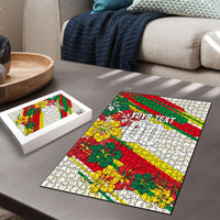 Personalized Ghana Football Puzzle Soccer Player Kick - Floral Hibiscus