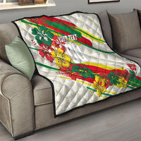 Personalized Ghana Football Quilt Soccer Player Kick - Floral Hibiscus
