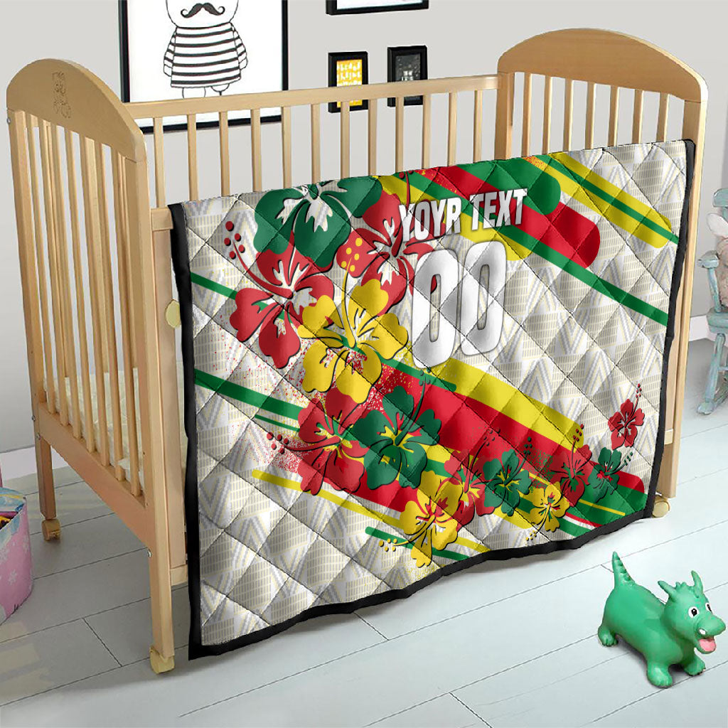 Personalized Ghana Football Quilt Soccer Player Kick - Floral Hibiscus