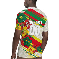 Personalized Ghana Football Rugby Jersey Soccer Player Kick - Floral Hibiscus